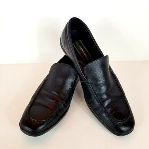 Joseph Abboud black leather loafers mens size 9